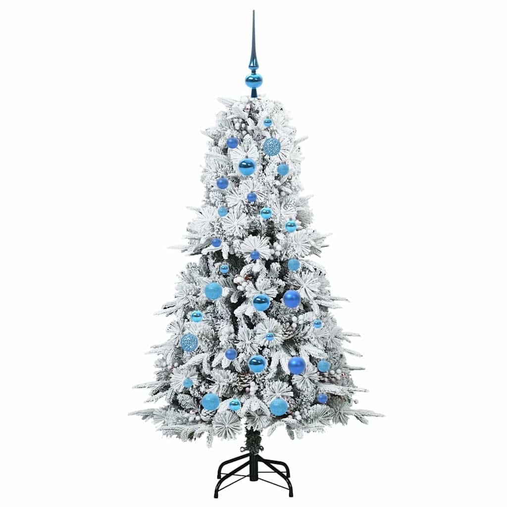 Künstlicher klappbarer Weihnachtsbaum Weiß 150 cm PE und PVC