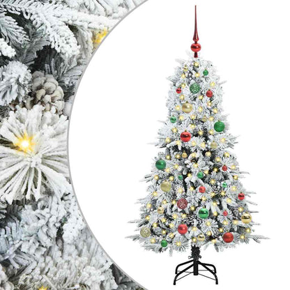 Künstlicher klappbarer Weihnachtsbaum Weiß 150 cm PE und PVC
