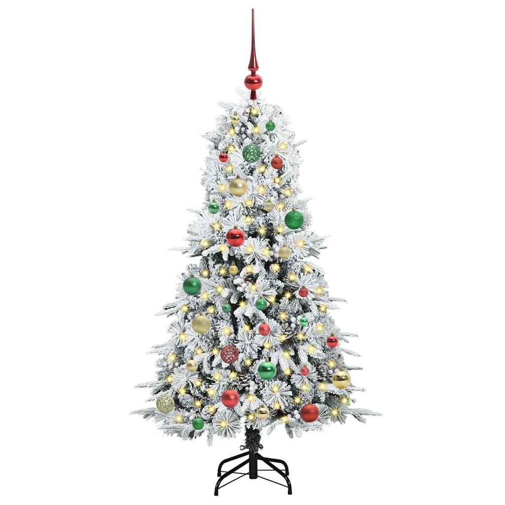 Künstlicher klappbarer Weihnachtsbaum Weiß 150 cm PE und PVC