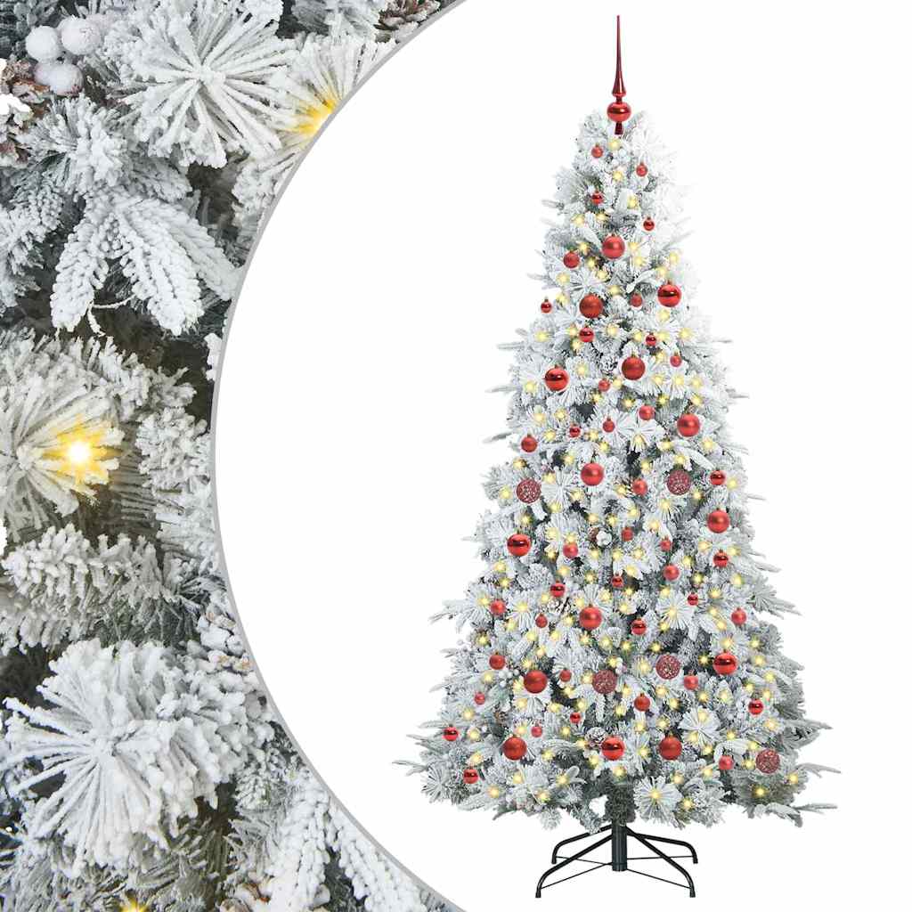 Künstlicher klappbarer Weihnachtsbaum Weiß 180 cm PE und PVC