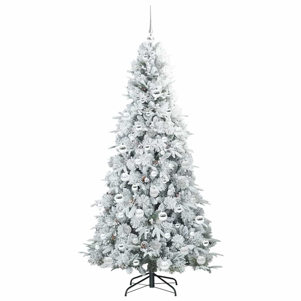 Künstlicher klappbarer Weihnachtsbaum Weiß 180 cm PE und PVC