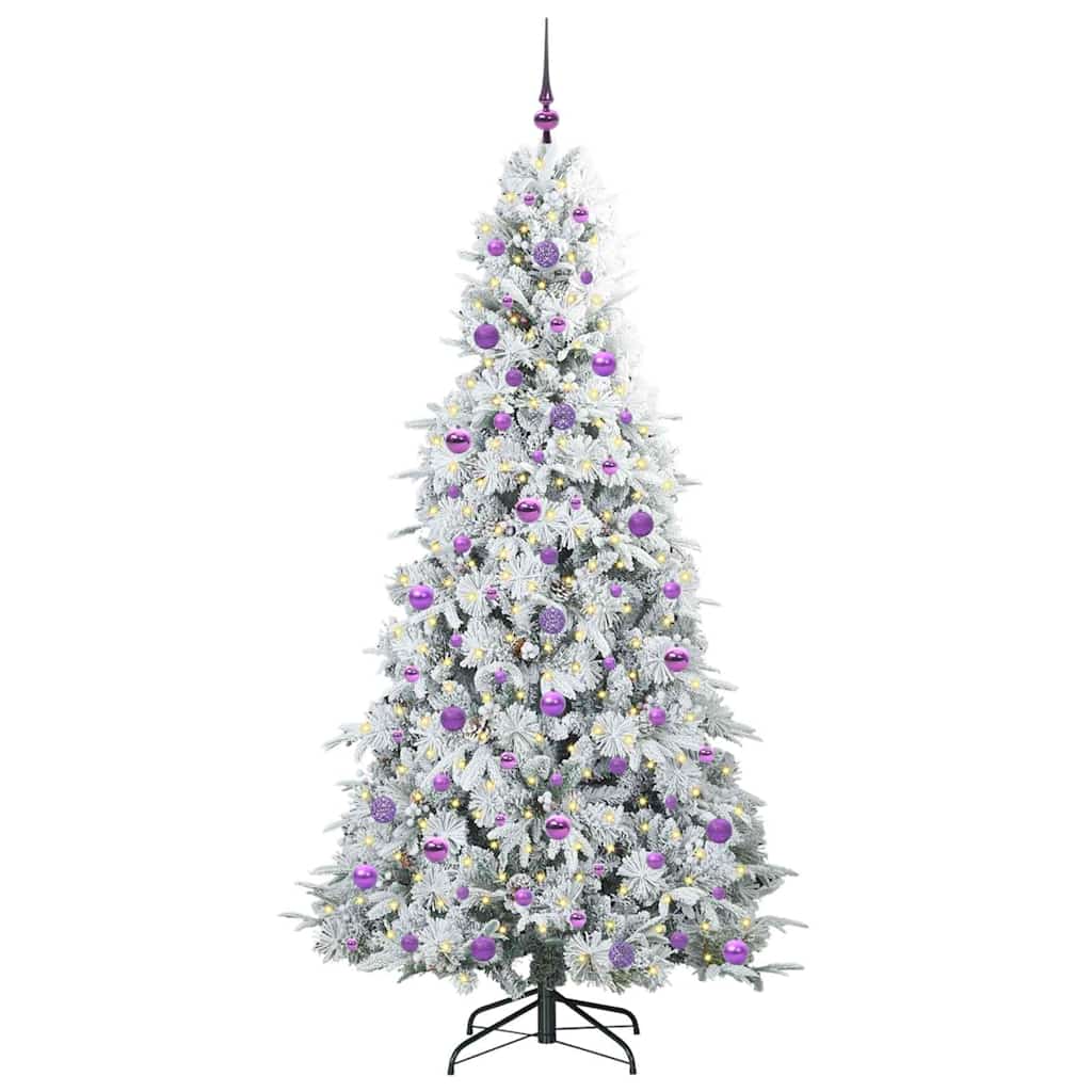 Künstlicher klappbarer Weihnachtsbaum Weiß 210 cm PE und PVC