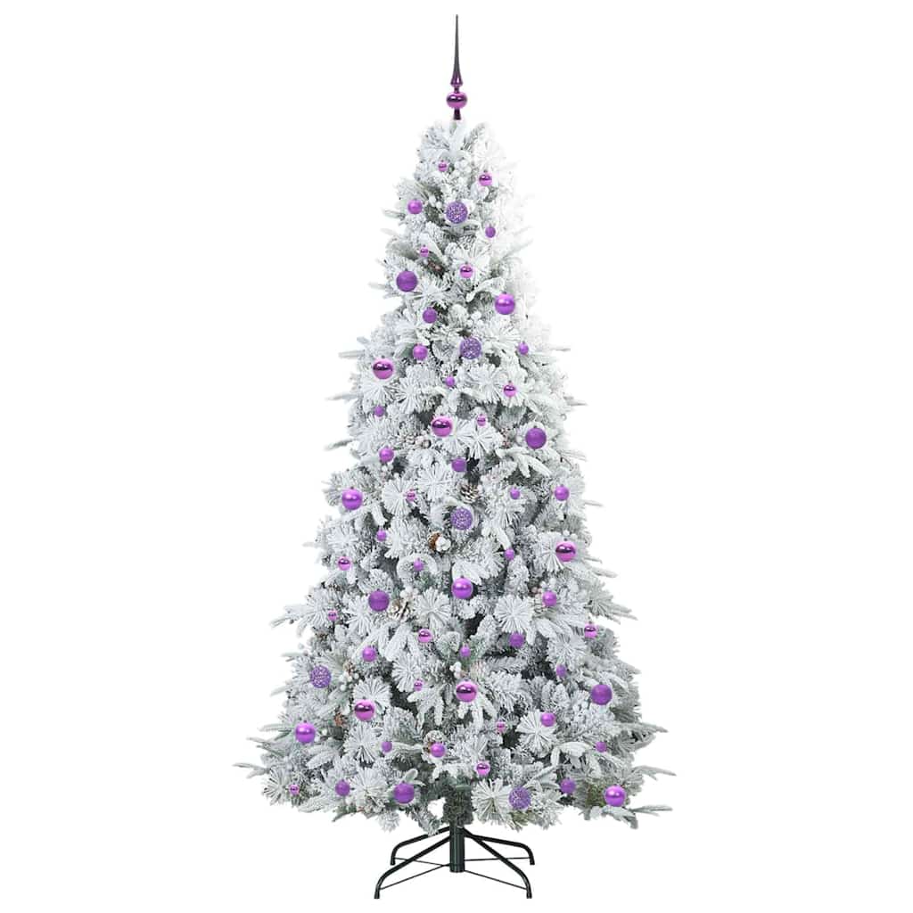 Künstlicher klappbarer Weihnachtsbaum Weiß 210 cm PE und PVC