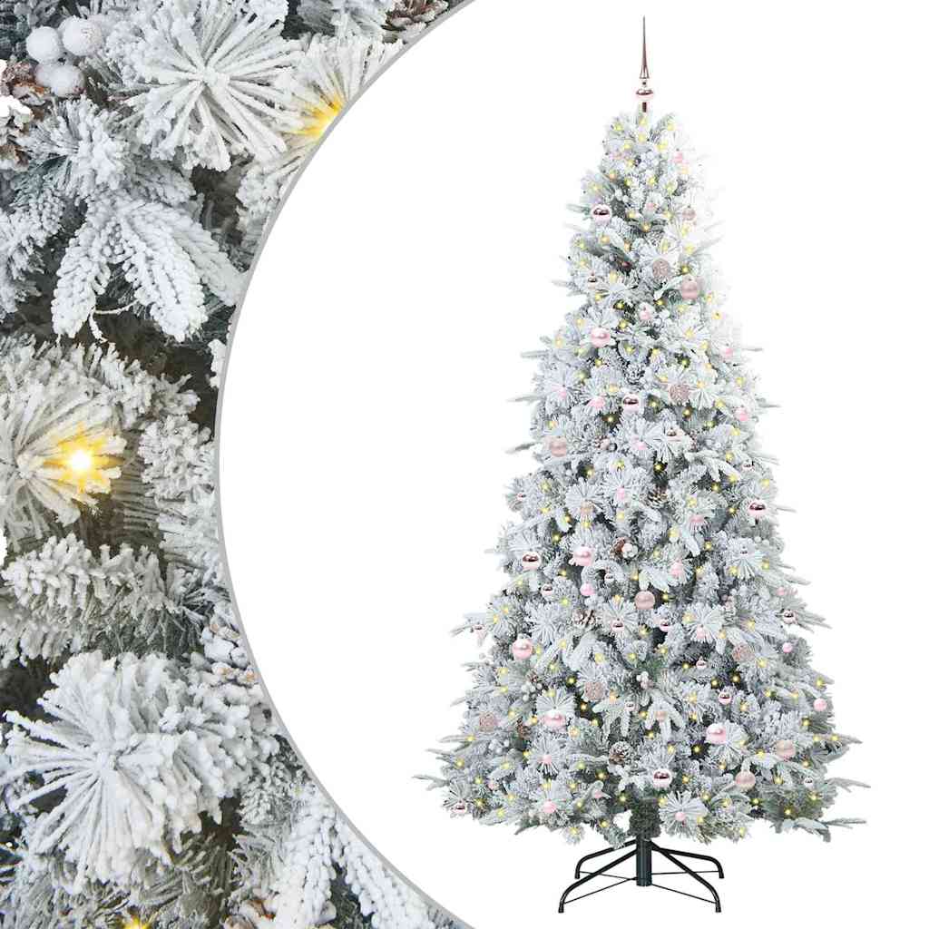 Künstlicher klappbarer Weihnachtsbaum Weiß 240 cm PE und PVC