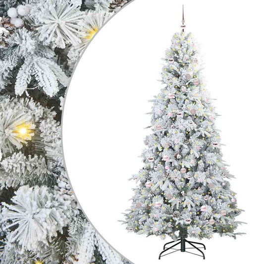 Künstlicher klappbarer Weihnachtsbaum Weiß 240 cm PE und PVC