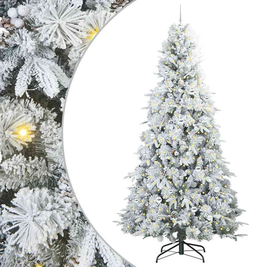Künstlicher klappbarer Weihnachtsbaum Weiß 240 cm PE und PVC