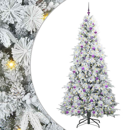 Künstlicher klappbarer Weihnachtsbaum Weiß 240 cm PE und PVC
