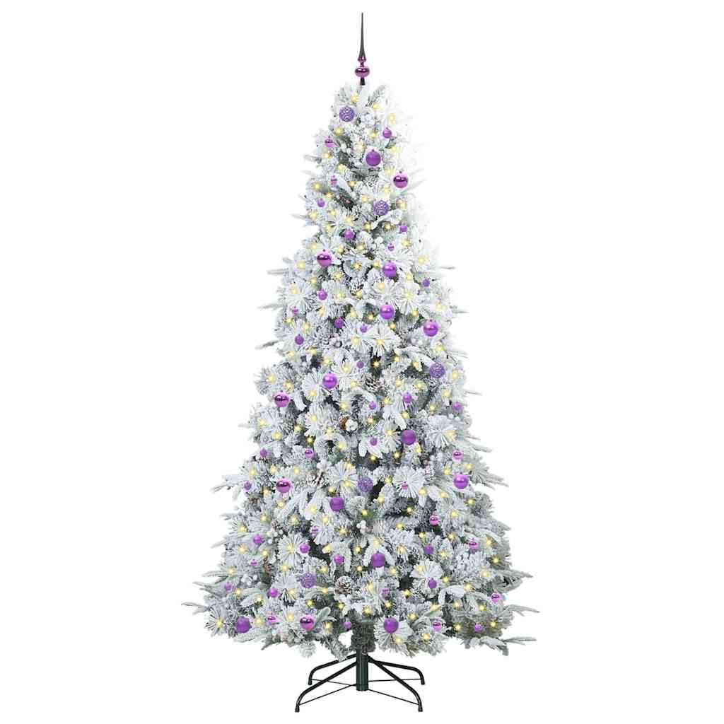 Künstlicher klappbarer Weihnachtsbaum Weiß 240 cm PE und PVC