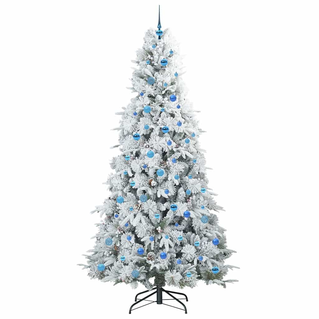 Künstlicher klappbarer Weihnachtsbaum Weiß 240 cm PE und PVC