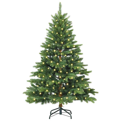 Künstlicher Weihnachtsbaum mit 150 LEDs Grün 150 cm PE und PVC