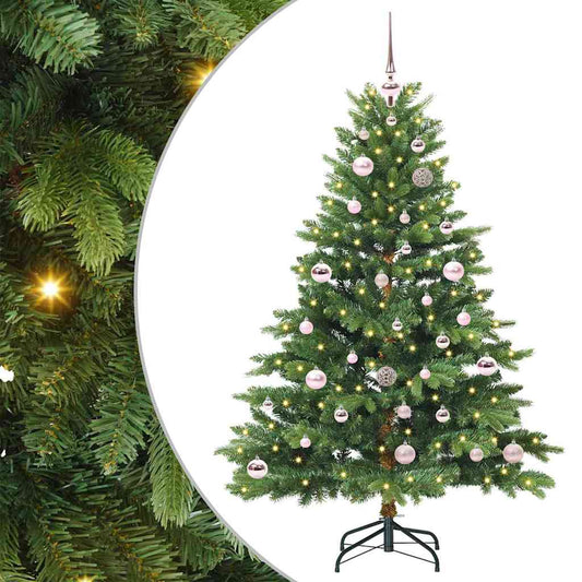 Künstlicher Weihnachtsbaum mit 150 LEDs Grün 150 cm PE und PVC