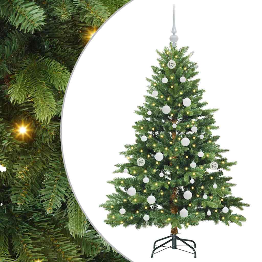 Künstlicher Weihnachtsbaum mit 150 LEDs Grün 150 cm PE und PVC
