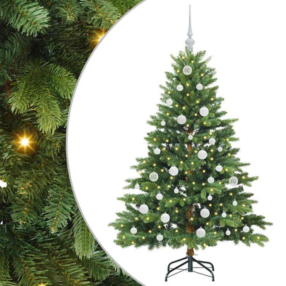 Künstlicher Weihnachtsbaum mit 150 LEDs Grün 150 cm PE und PVC