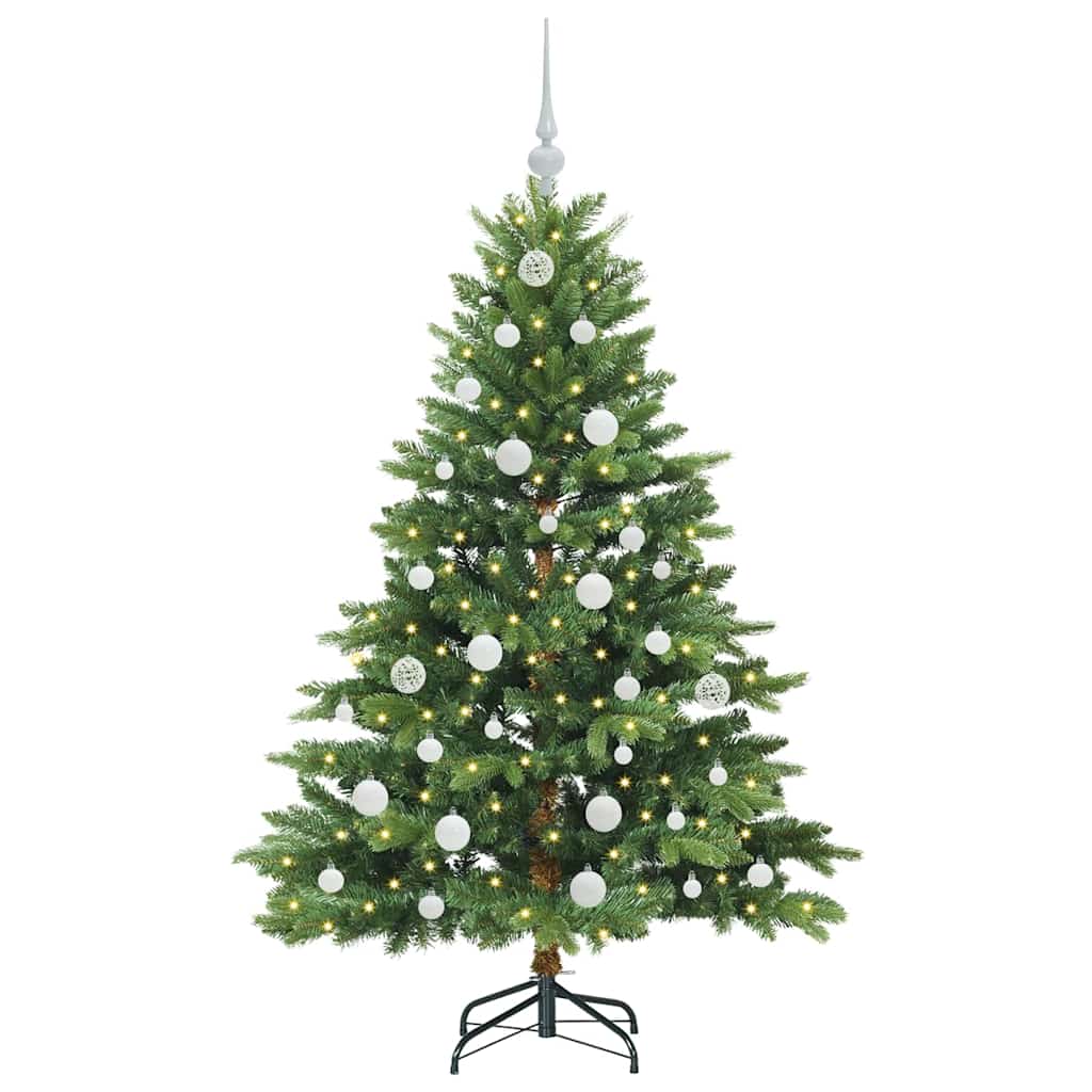 Künstlicher Weihnachtsbaum mit 150 LEDs Grün 150 cm PE und PVC