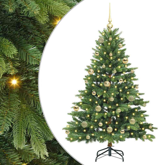 Künstlicher Weihnachtsbaum mit 150 LEDs Grün 150 cm PE und PVC