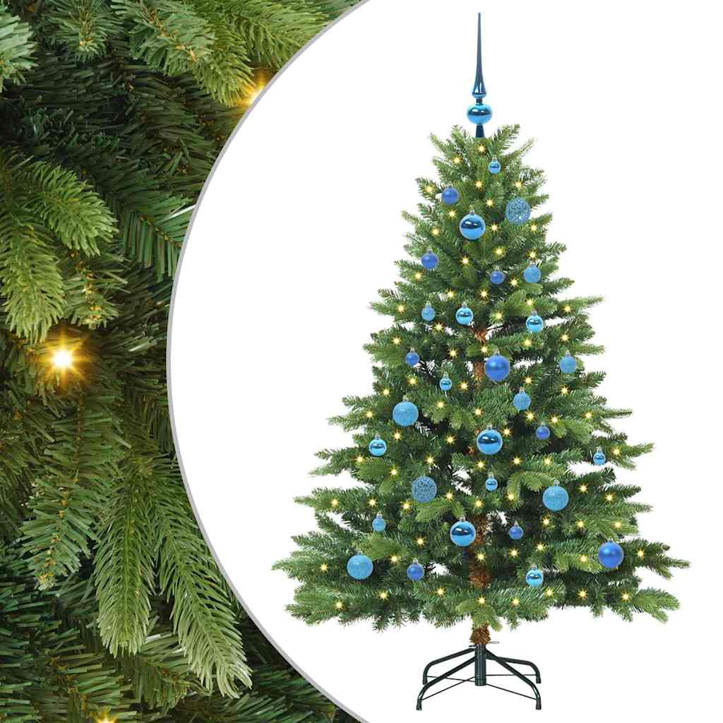 Künstlicher Weihnachtsbaum mit 150 LEDs Grün 150 cm PE und PVC