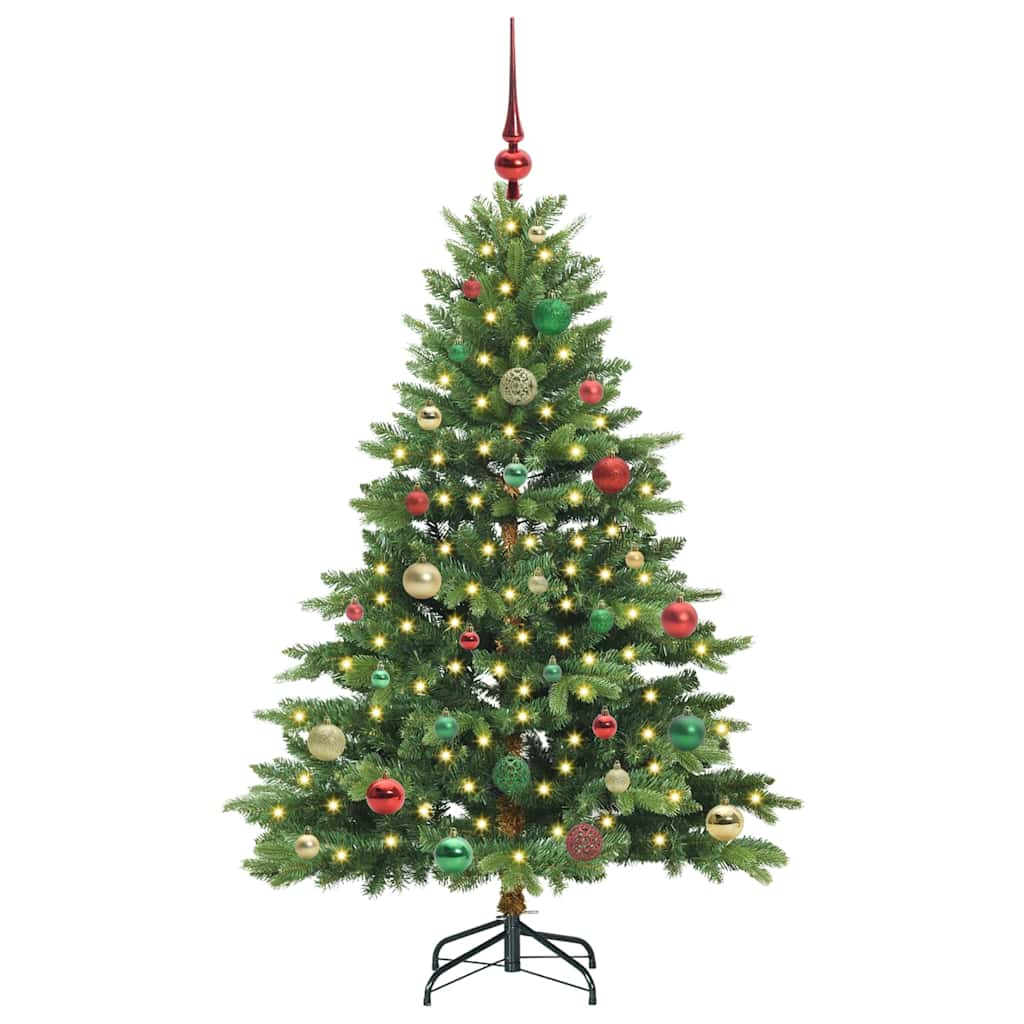 Künstlicher Weihnachtsbaum mit 150 LEDs Grün 150 cm PE und PVC