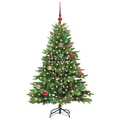 Künstlicher Weihnachtsbaum mit 150 LEDs Grün 150 cm PE und PVC