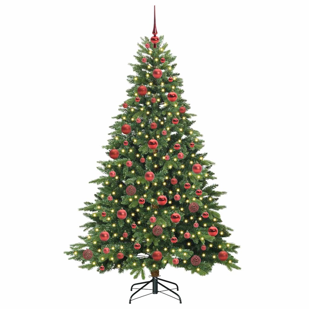 Künstlicher Weihnachtsbaum mit 300 LEDs Grün 180 cm PE und PVC