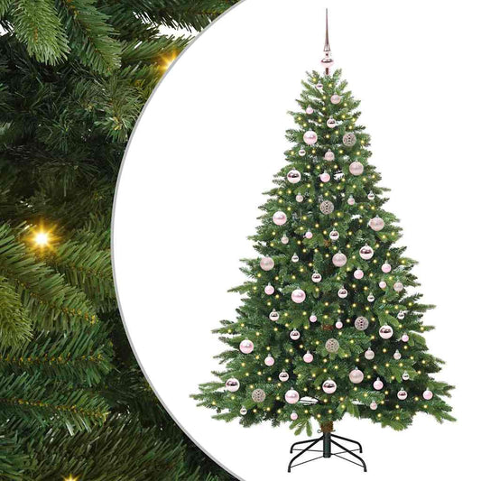Künstlicher Weihnachtsbaum mit 300 LEDs Grün 180 cm PE und PVC