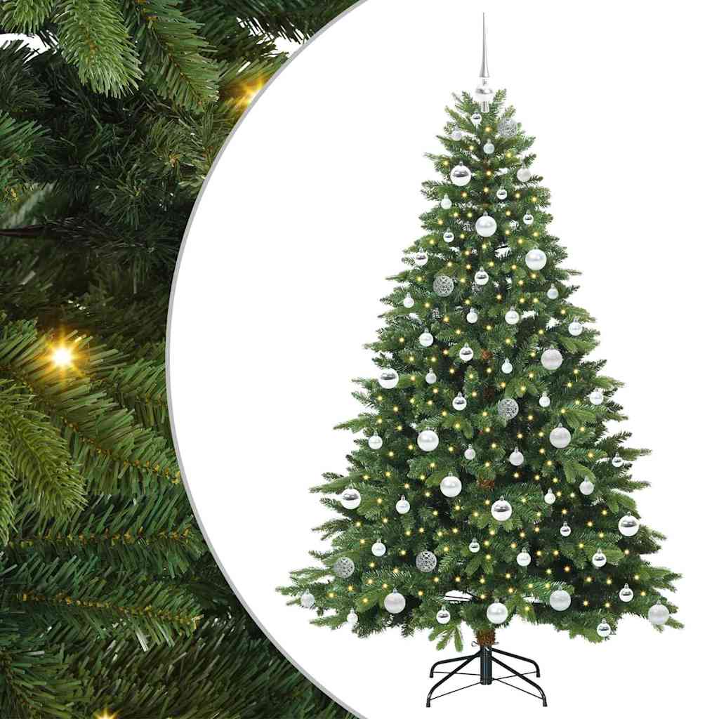Künstlicher Weihnachtsbaum mit 300 LEDs Grün 180 cm PE und PVC