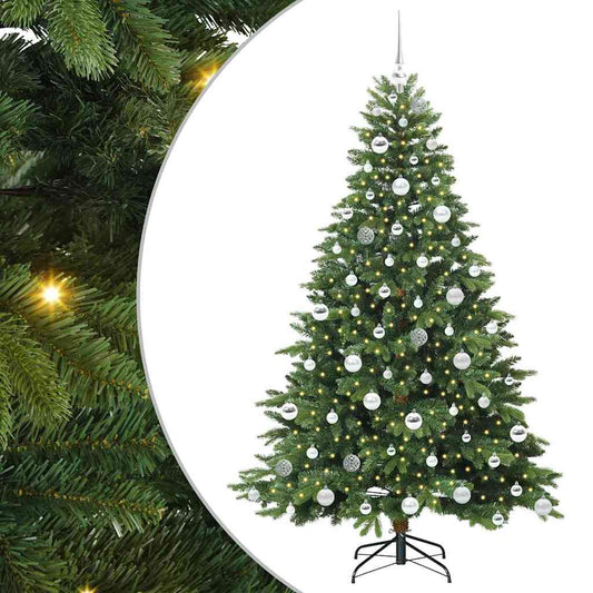Künstlicher Weihnachtsbaum mit 300 LEDs Grün 180 cm PE und PVC