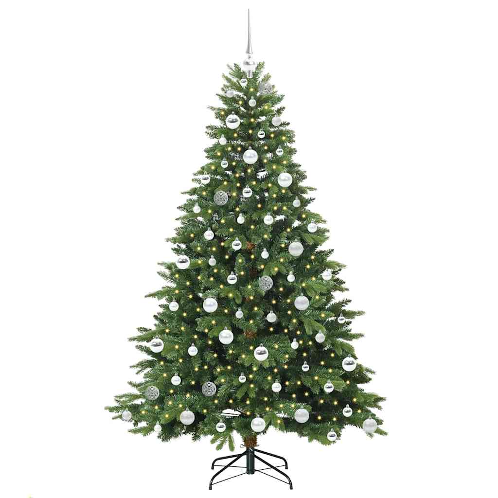 Künstlicher Weihnachtsbaum mit 300 LEDs Grün 180 cm PE und PVC