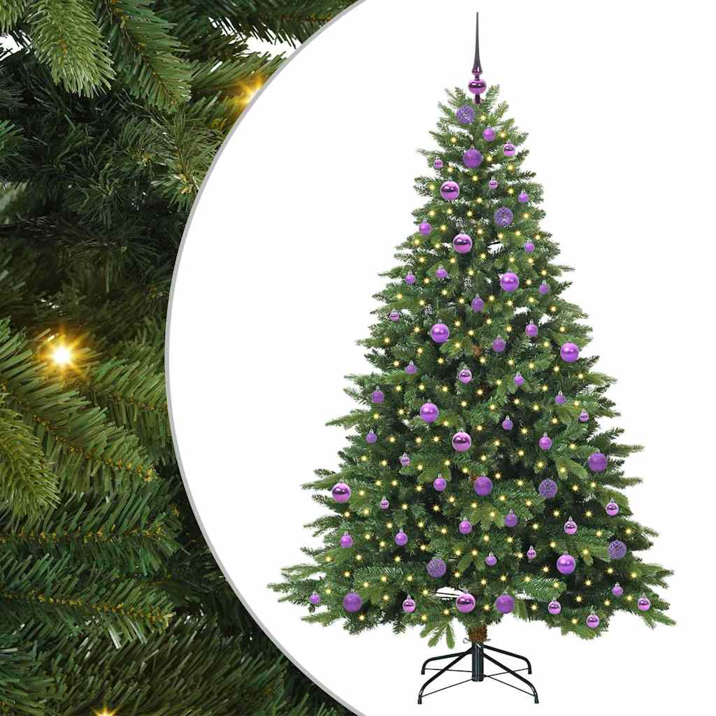 Künstlicher Weihnachtsbaum mit 300 LEDs Grün 180 cm PE und PVC