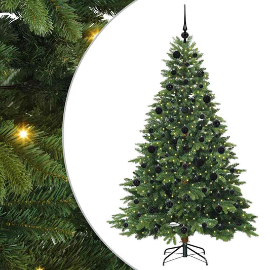 Künstlicher Weihnachtsbaum mit 300 LEDs Grün 210 cm PE und PVC