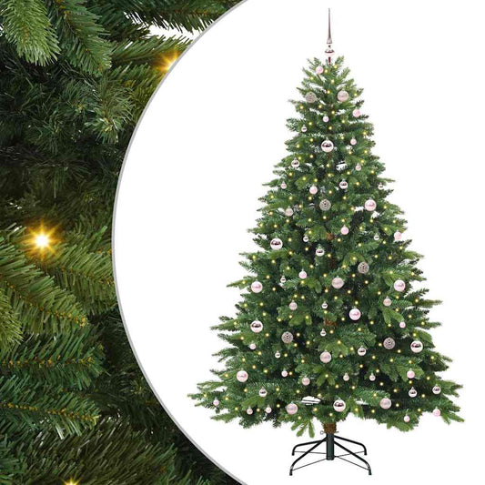 Künstlicher Weihnachtsbaum mit 300 LEDs Grün 210 cm PE und PVC