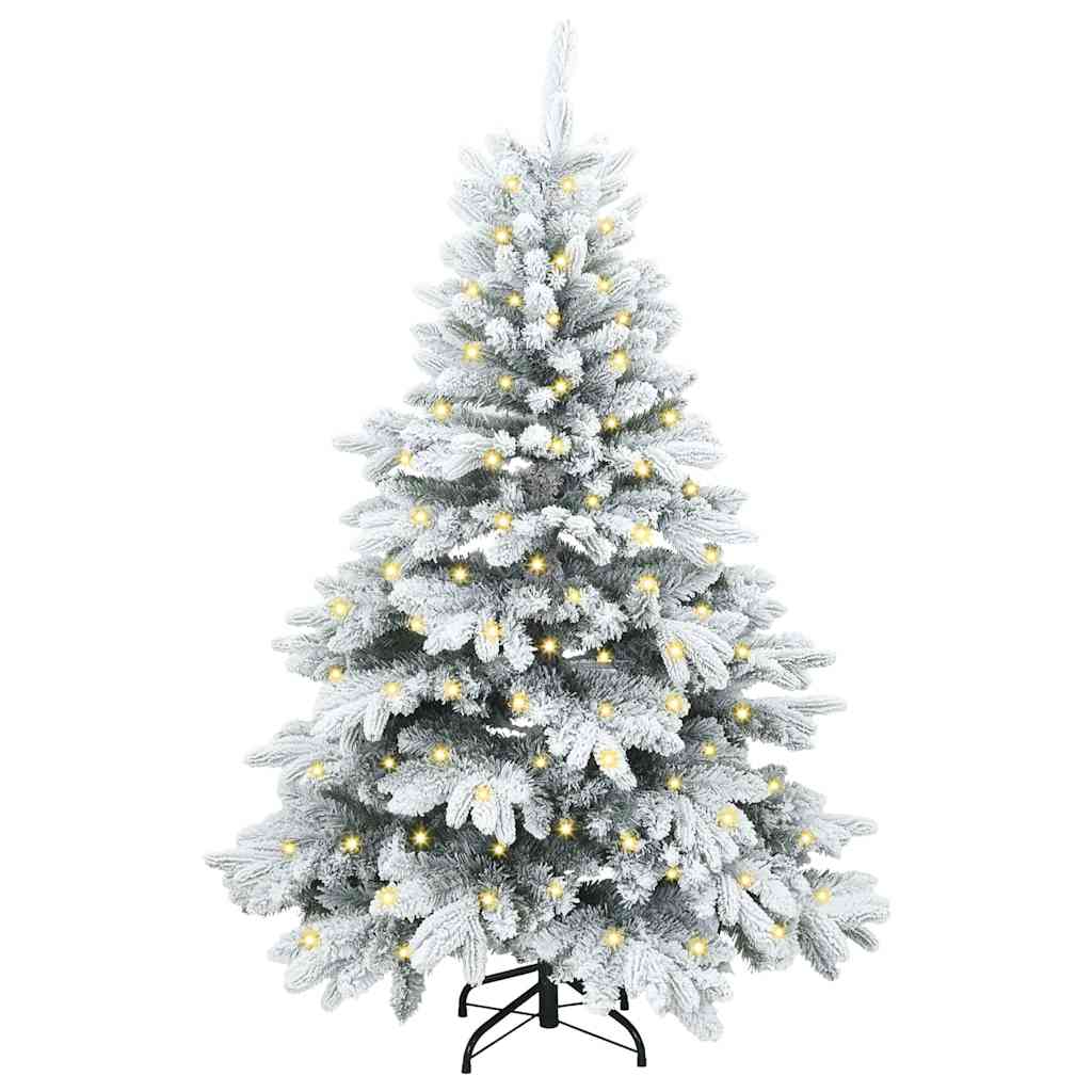 Künstlicher Weihnachtsbaum mit 150 LEDs Weiß 120 cm PE und PVC