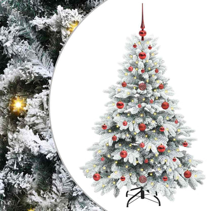 Künstlicher Weihnachtsbaum mit 150 LEDs Weiß 120 cm PE und PVC