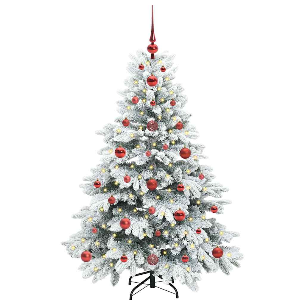 Künstlicher Weihnachtsbaum mit 150 LEDs Weiß 120 cm PE und PVC