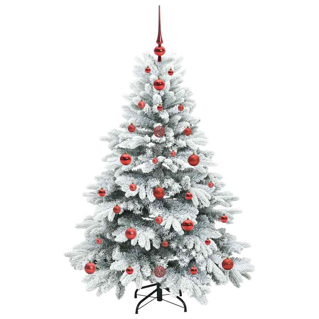 Künstlicher Weihnachtsbaum mit 150 LEDs Weiß 120 cm PE und PVC