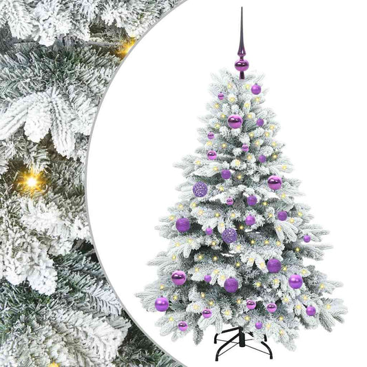 Künstlicher Weihnachtsbaum mit 150 LEDs Weiß 120 cm PE und PVC