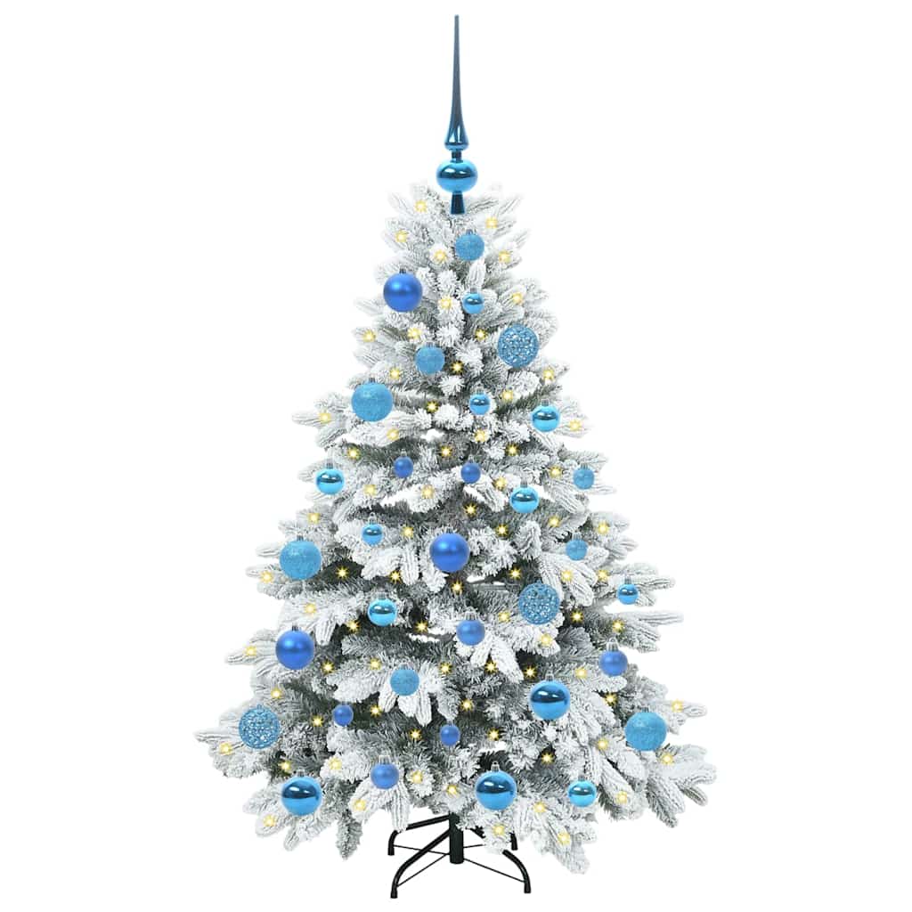Künstlicher Weihnachtsbaum mit 150 LEDs Weiß 120 cm PE und PVC