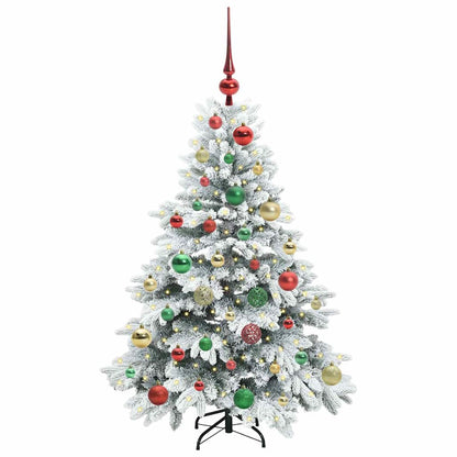 Künstlicher Weihnachtsbaum mit 150 LEDs Weiß 120 cm PE und PVC