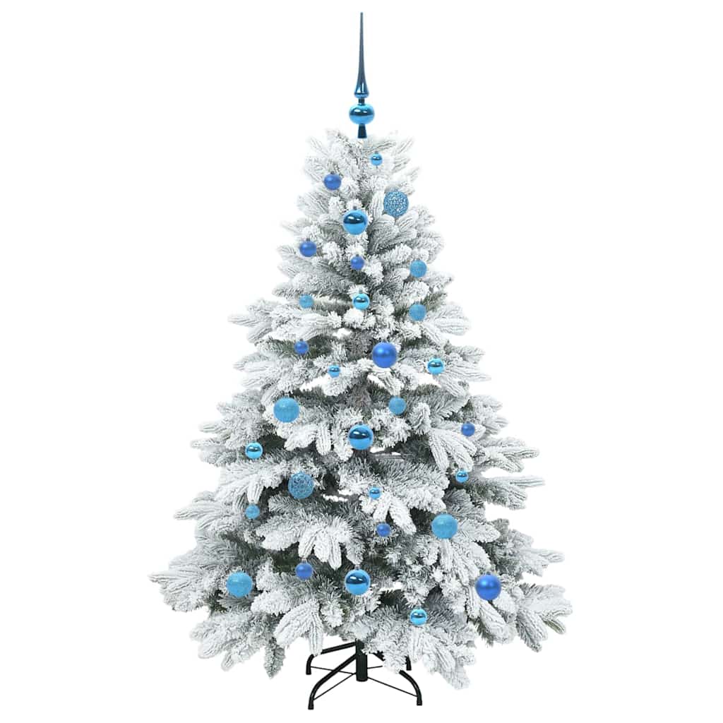Künstlicher Weihnachtsbaum mit 150 LEDs Weiß 150 cm PE und PVC