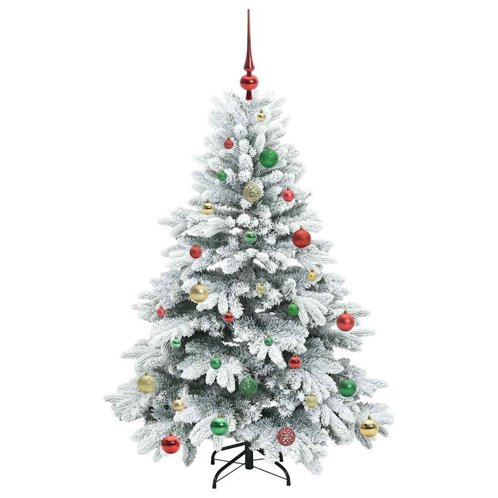 Künstlicher Weihnachtsbaum mit 150 LEDs Weiß 150 cm PE und PVC