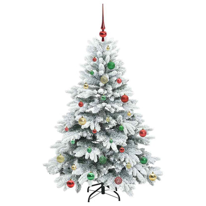Künstlicher Weihnachtsbaum mit 150 LEDs Weiß 150 cm PE und PVC