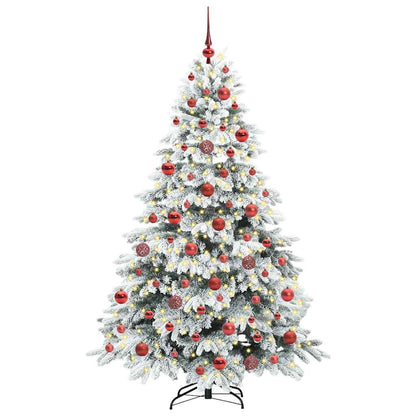 Künstlicher Weihnachtsbaum mit 300 LEDs Weiß 180 cm PE und PVC