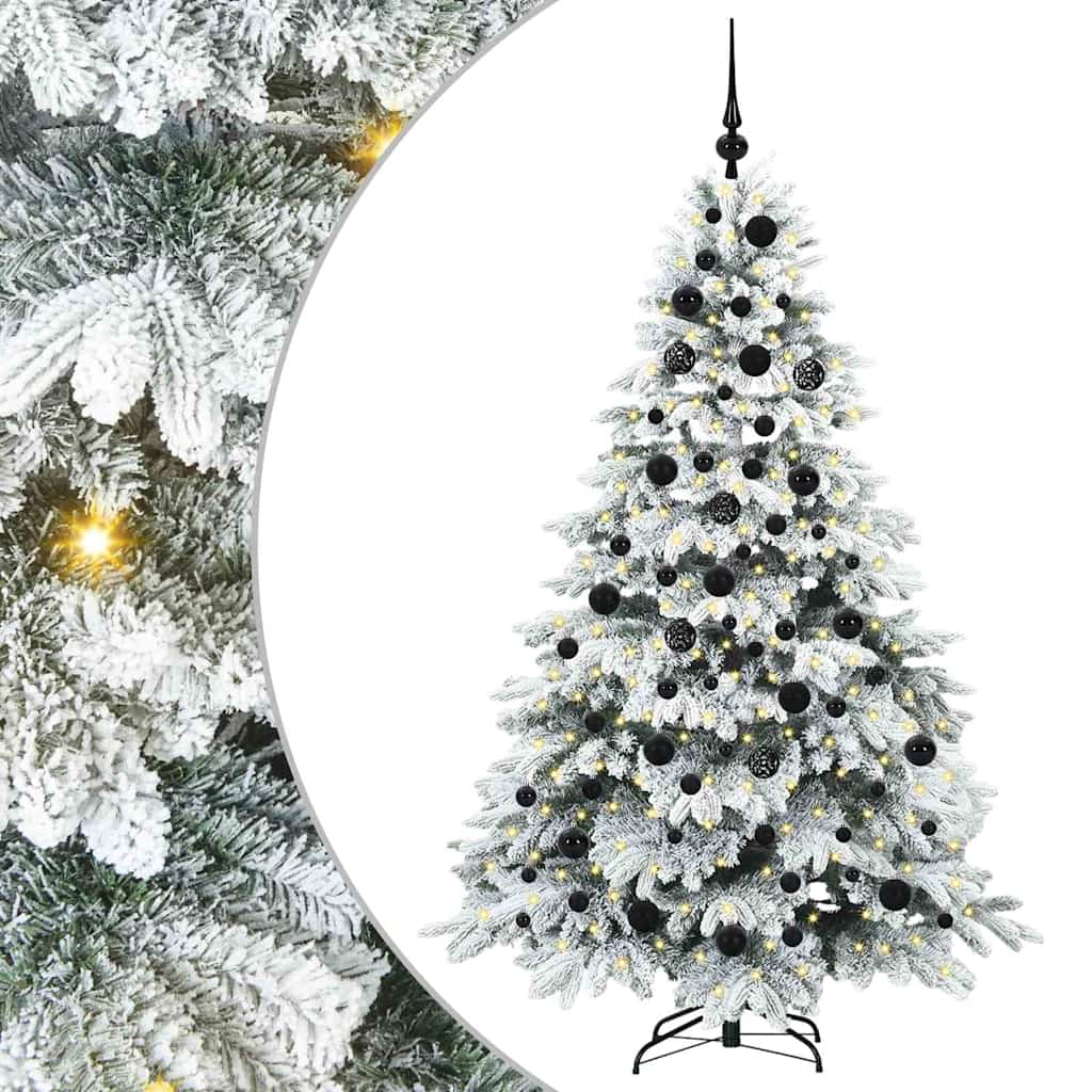 Künstlicher Weihnachtsbaum mit 300 LEDs Weiß 180 cm PE und PVC