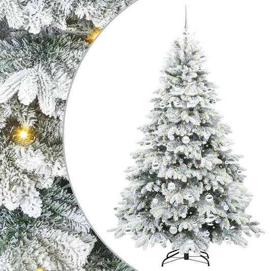 Künstlicher Weihnachtsbaum mit 300 LEDs Weiß 180 cm PE und PVC