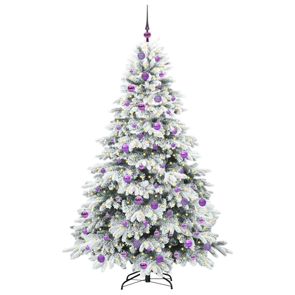 Künstlicher Weihnachtsbaum mit 300 LEDs Weiß 180 cm PE und PVC