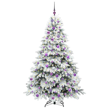 Künstlicher Weihnachtsbaum mit 300 LEDs Weiß 180 cm PE und PVC