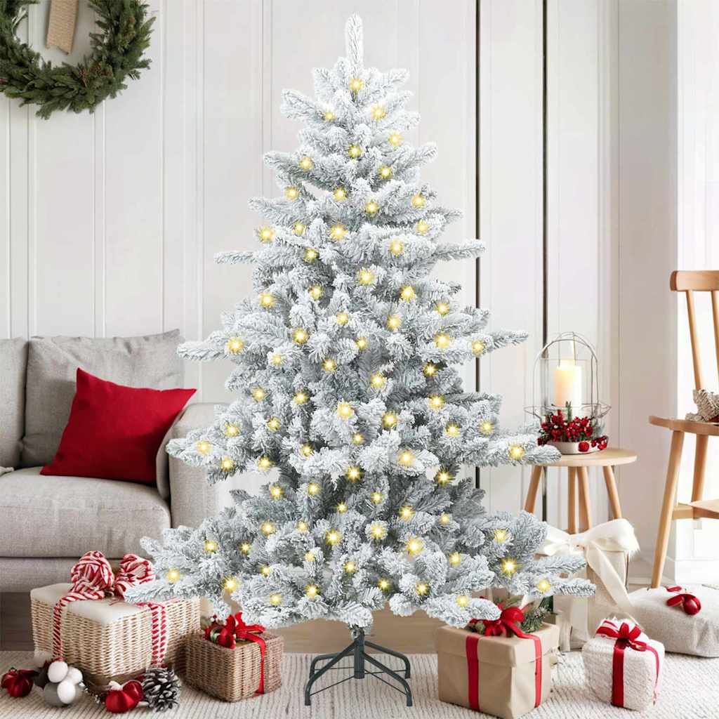 Künstlicher klappbarer Weihnachtsbaum Weiß 150 cm PVC und Stahl