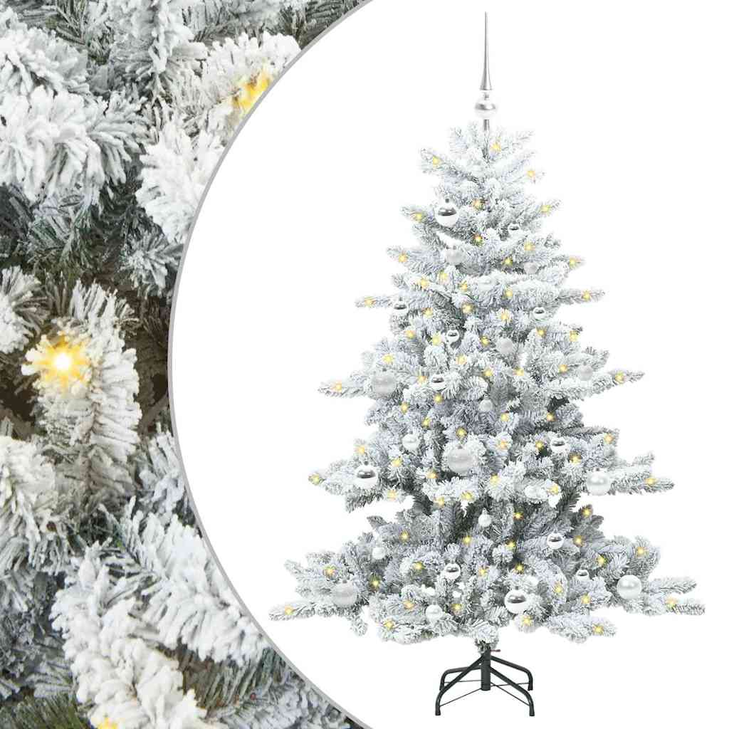 Künstlicher klappbarer Weihnachtsbaum Weiß 150 cm PVC und Stahl