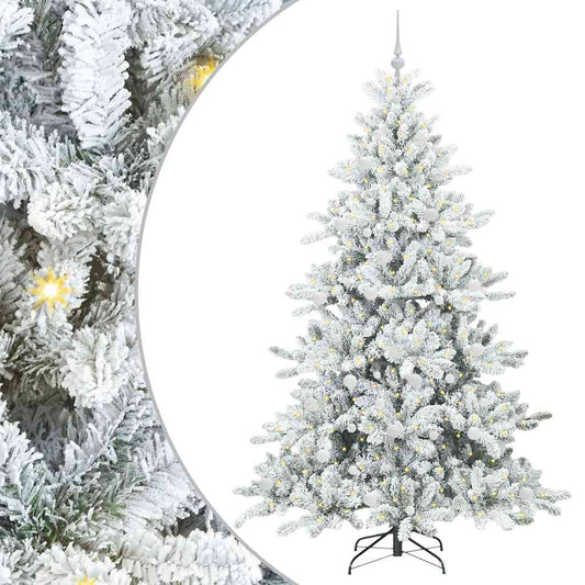 Künstlicher klappbarer Weihnachtsbaum Weiß 210 cm PVC und Stahl
