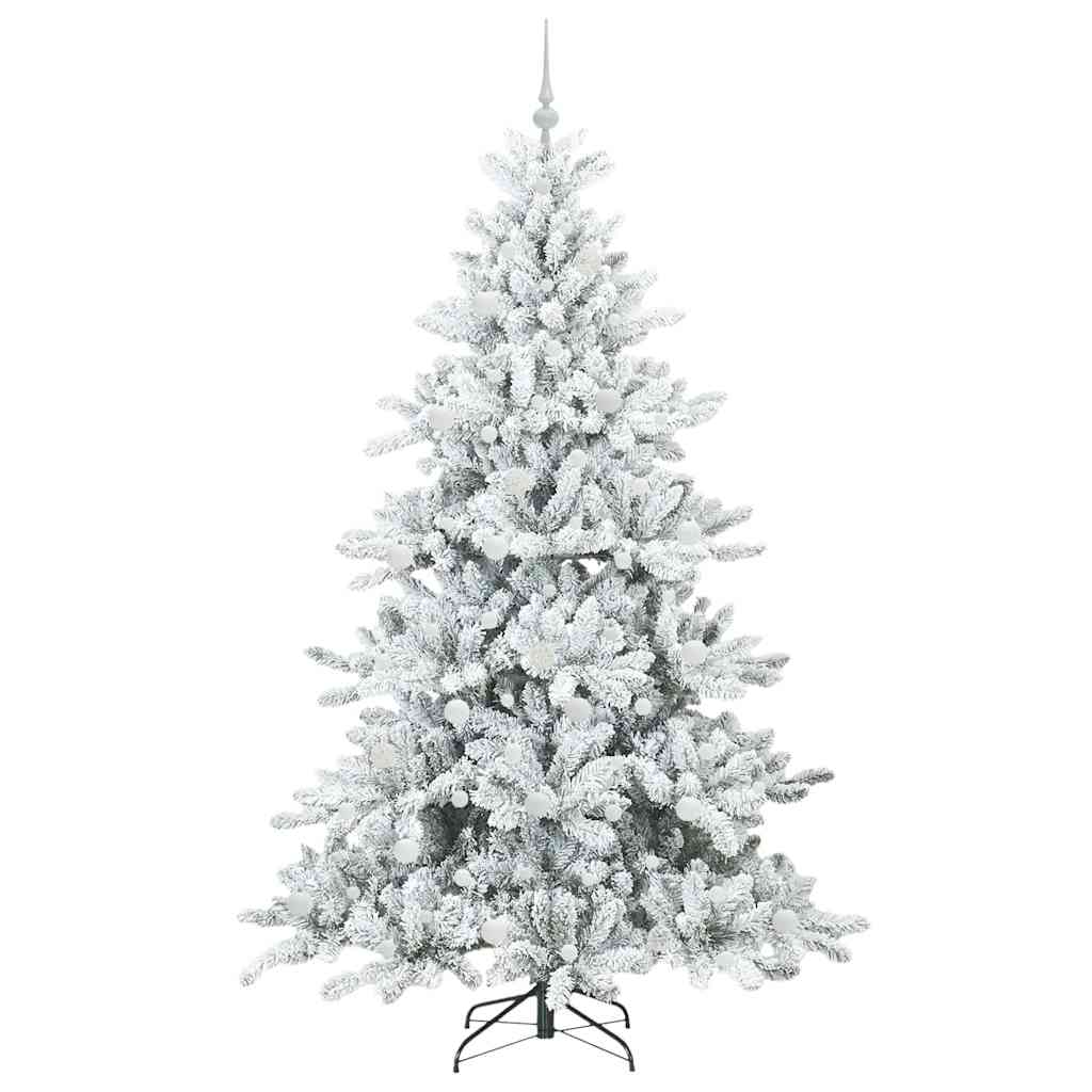 Künstlicher klappbarer Weihnachtsbaum Weiß 210 cm PVC und Stahl