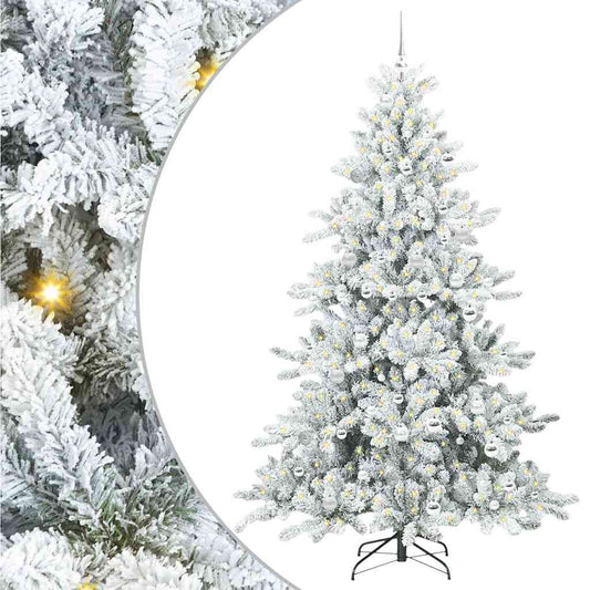 Künstlicher klappbarer Weihnachtsbaum Weiß 210 cm PVC und Stahl
